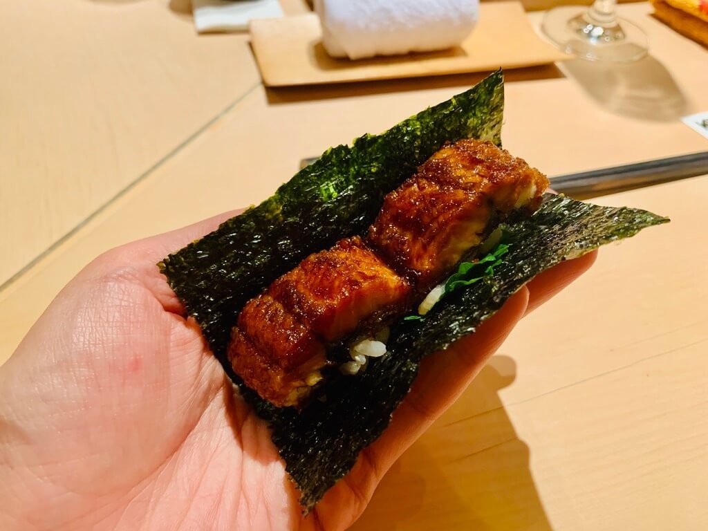 中山區 米其林一星 明壽司 鰻魚手捲 中山區 米其林一星 明壽司 鰻魚手捲