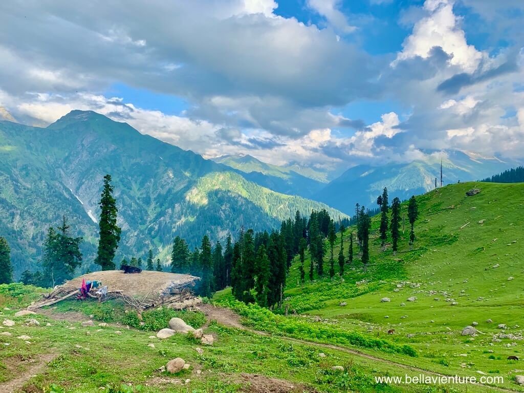印度 india 喀什米爾 kashmir 大湖健行big lake treakking 牧羊人家中看出去之山景 印度 india 喀什米爾 kashmir 大湖健行big lake treakking 牧羊人家中看出去之山景